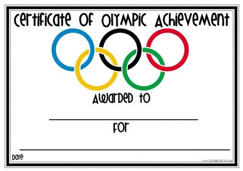 Printable Olympic Certificate